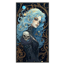 Load image into Gallery viewer, Huancan - Blue-Haired Girl - 40*70CM 11CT 3 Stamped Cross Stitch