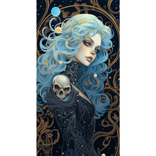 Load image into Gallery viewer, Huancan - Blue-Haired Girl - 40*70CM 11CT 3 Stamped Cross Stitch