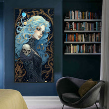 Load image into Gallery viewer, Huancan - Blue-Haired Girl - 40*70CM 11CT 3 Stamped Cross Stitch