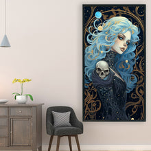 Load image into Gallery viewer, Huancan - Blue-Haired Girl - 40*70CM 11CT 3 Stamped Cross Stitch