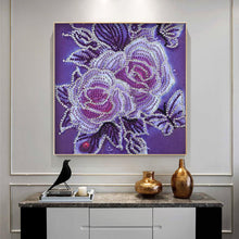Load image into Gallery viewer, Rose 30*30CM(Canvas) Partial Special Shaped Drill Diamond Painting