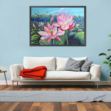 Load image into Gallery viewer, DIY - Lotus - 40*50CM 11CT 3 Stamped Cross Stitch