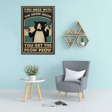 Load image into Gallery viewer, DIY - Cat With A Gun - 40*55CM 11CT 3 Stamped Cross Stitch