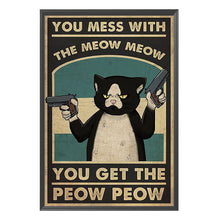 Load image into Gallery viewer, DIY - Cat With A Gun - 40*55CM 11CT 3 Stamped Cross Stitch