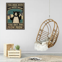 Load image into Gallery viewer, DIY - Cat With A Gun - 40*55CM 11CT 3 Stamped Cross Stitch