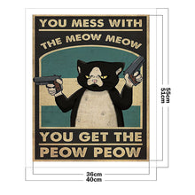 Load image into Gallery viewer, DIY - Cat With A Gun - 40*55CM 11CT 3 Stamped Cross Stitch