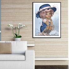 Load image into Gallery viewer, Girl In Top Hat 50*60CM(Canvas) Full Square Drill Diamond Painting