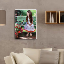 Load image into Gallery viewer, Girl In The Garden 30*40CM(Canvas) Full Round Drill Diamond Painting