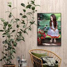 Load image into Gallery viewer, Girl In The Garden 30*40CM(Canvas) Full Round Drill Diamond Painting