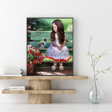 Load image into Gallery viewer, Girl In The Garden 30*40CM(Canvas) Full Round Drill Diamond Painting