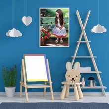 Load image into Gallery viewer, Girl In The Garden 30*40CM(Canvas) Full Round Drill Diamond Painting