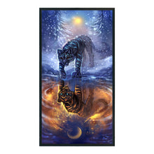 Load image into Gallery viewer, DIY - Reflection - Sun, Moon, Ice, Fire, Tiger - 40*75CM 11CT 3 Stamped Cross Stitch