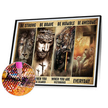 Load image into Gallery viewer, Lion Woodcut 80*50CM(Canvas) Full Square Drill Diamond Painting