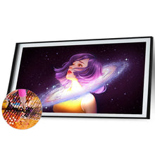 Load image into Gallery viewer, Girl With Stars 70*40CM(Canvas) Full Round Drill Diamond Painting