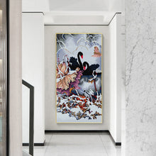Load image into Gallery viewer, Joy Sunday - Black Swan In Winter - 36*63CM 14CT 2 Stamped Cross Stitch