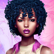 Load image into Gallery viewer, Black Girl With Curly Hair 40*40CM(Canvas) Full Round Drill Diamond Painting