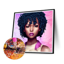 Load image into Gallery viewer, Black Girl With Curly Hair 40*40CM(Canvas) Full Round Drill Diamond Painting