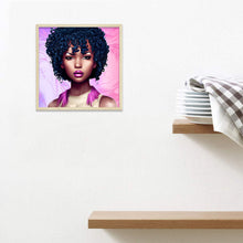 Load image into Gallery viewer, Black Girl With Curly Hair 40*40CM(Canvas) Full Round Drill Diamond Painting