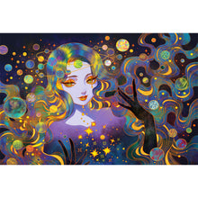 Load image into Gallery viewer, Fluorescent Girl 60*40CM(Canvas) Full Round Drill Diamond Painting