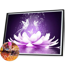 Load image into Gallery viewer, Purple Lotus 50*40CM(Canvas) Full Round Drill Diamond Painting