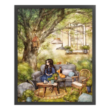 Load image into Gallery viewer, Yishu - Little Girl Reading - 50*65CM 11CT 3 Stamped Cross Stitch