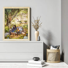 Load image into Gallery viewer, Yishu - Little Girl Reading - 50*65CM 11CT 3 Stamped Cross Stitch