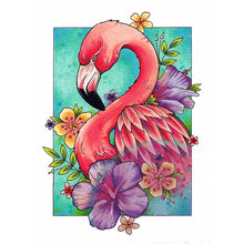 Load image into Gallery viewer, Yishu - Flowers And Flamingos - 40*56CM 11CT 3 Stamped Cross Stitch