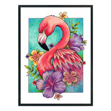Load image into Gallery viewer, Yishu - Flowers And Flamingos - 40*56CM 11CT 3 Stamped Cross Stitch