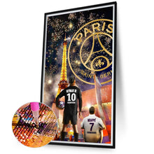 Load image into Gallery viewer, Neymar And Mbappé Under The Eiffel Tower 40*80CM(Canvas) Full Round Drill Diamond Painting