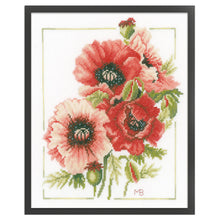 Load image into Gallery viewer, Huancan - Poppies - 52*56CM 11CT 3 Stamped Cross Stitch