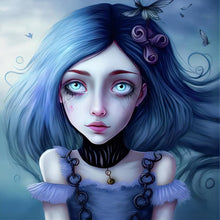 Load image into Gallery viewer, Blue Girl 40*40CM(Canvas) Full Round Drill Diamond Painting