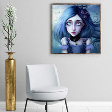 Load image into Gallery viewer, Blue Girl 40*40CM(Canvas) Full Round Drill Diamond Painting