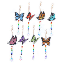 Load image into Gallery viewer, 8pcs Diamond Painting Pendant Acrylic DIY Butterfly Point Drill Pendant for Gift