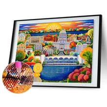 Load image into Gallery viewer, Sunset Over The City 60*45CM(Canvas) Full Round Drill Diamond Painting