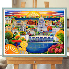 Load image into Gallery viewer, Sunset Over The City 60*45CM(Canvas) Full Round Drill Diamond Painting