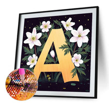 Load image into Gallery viewer, Flower Letter A 40*40CM(Canvas) Full Round Drill Diamond Painting