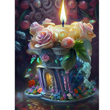 Load image into Gallery viewer, Flower Candle 30*40CM(Canvas) Full Round Drill Diamond Painting