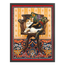 Load image into Gallery viewer, Huancan - Retro Cat - 40*50CM 11CT 3 Stamped Cross Stitch