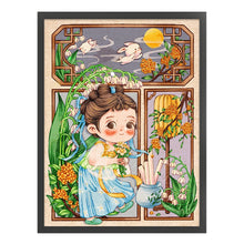 Load image into Gallery viewer, Yishu - Little Girl And Flowers - 40*56CM 11CT 3 Stamped Cross Stitch