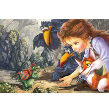 Load image into Gallery viewer, Yishu - Girl And Animals - 60*40CM 11CT 3 Stamped Cross Stitch