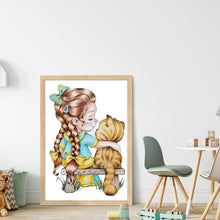 Load image into Gallery viewer, Huancan - Girl And Cat - 40*55CM 11CT 3 Stamped Cross Stitch