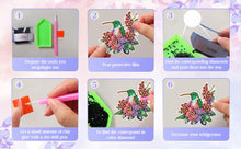 Load image into Gallery viewer, 6 Pcs Diamond Mosaic Magnets Refrigerator for Adult Beginners (Hummingbird)