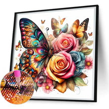 Load image into Gallery viewer, Butterfly And Rose 30*30CM(Canvas) Full Round Drill Diamond Painting