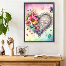 Load image into Gallery viewer, Heart-Shaped Flowers 30*40CM(Canvas) Full Round Drill Diamond Painting