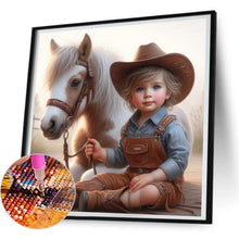 Load image into Gallery viewer, Cowgirl And Horse 30*30CM(Canvas) Full Round Drill Diamond Painting