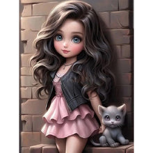 Load image into Gallery viewer, Girl With Curly Hair And Big Eyes 30*40CM(Canvas) Full Round Drill Diamond Painting