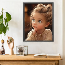 Load image into Gallery viewer, Curly-Haired Big-Eyed Girl 30*40CM(Canvas) Full Round Drill Diamond Painting