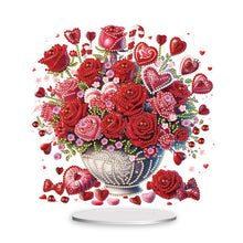 Load image into Gallery viewer, 2D Flat Rose Vase Print DIY Diamond Painting Desktop Ornaments Kit Home Decor