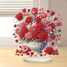 Load image into Gallery viewer, 2D Flat Rose Vase Print DIY Diamond Painting Desktop Ornaments Kit Home Decor