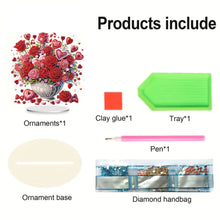 Load image into Gallery viewer, 2D Flat Rose Vase Print DIY Diamond Painting Desktop Ornaments Kit Home Decor